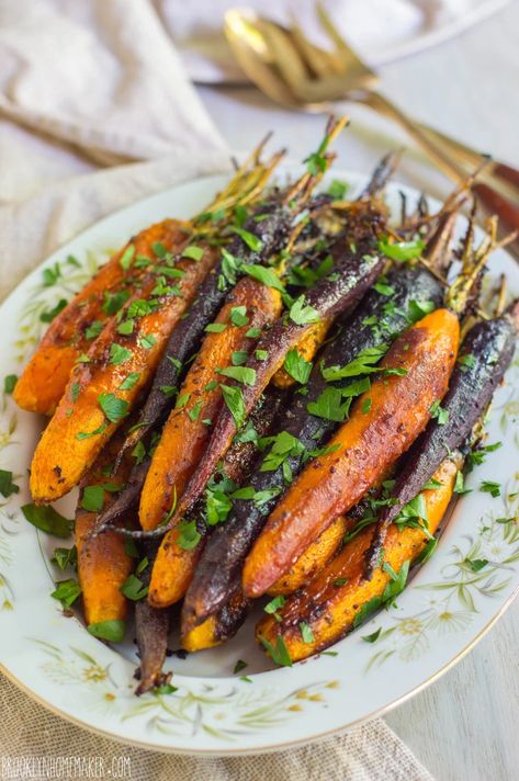 Tri Colored Carrots Recipe, Maple Dijon Roasted Carrots, Maple Syrup Carrots, Glazed Roasted Carrots, Roasted Baby Carrots, Maple Glazed Carrots, Cooked Carrots, Glazed Carrots, Carrot Recipes