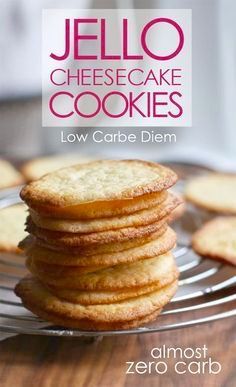 Low Carb Jello Cheesecake Cookies - Tasty Apron Jello Cheesecake, Dolce Poche Calorie, Cheesecake Cookies Recipes, Galletas Keto, Biscotti Cheesecake, Chocolate Lemon, Desserts Keto, Protein Chocolate, Postre Keto