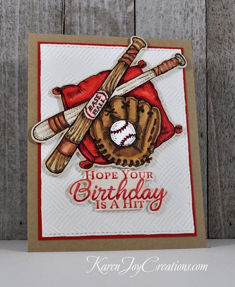 Hope Your Birthday is a Hit Baseball Greeting Card Ideas, Stampin Up Baseball Birthday Cards, Baseball Birthday Cards Handmade, Baseball Birthday Cards, Happy Birthday Baseball, Men Cards, Man Cards, Mens Birthday, Men's Cards