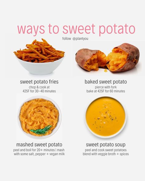 Carleigh Bodrug🍍 on Instagram: “🍠Do you like sweet potatoes?! . 👩‍🍳Not only are they delicious and versatile, sweet potatoes also boast these benefits. . ✔️High in fiber…” Max Lugavere, Carleigh Bodrug, Potato Calories, Clean Eating Vegetarian, Cooking Sweet Potatoes, White Potatoes, Sweet Potato Soup, Orange Colour, Beta Carotene