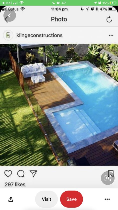 Landscaping Ideas For Backyard, Backyard Concrete, Luxury Pools Indoor, Concrete Backyard, Luxury Pools Backyard, Kleiner Pool Design, Ideas For Backyard, Small Pool Design, Backyard Pool Landscaping