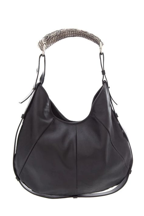 YSL Vintage Black Leather Hobo Handbag – Arid Bag Silver Tooth, Ysl Vintage, Leather Hobo Handbags, Black Leather Handbag, 2024 Style, Hobo Handbag, Black Leather Handbags, Hobo Handbags, Black Stainless Steel