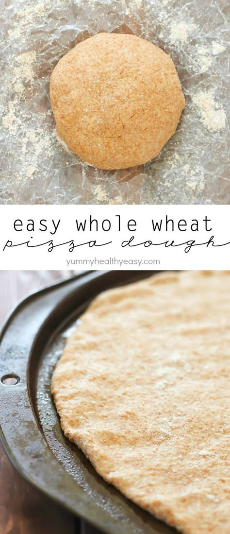 Super Easy Whole Wheat Pizza Dough – no rising needed! Quick, healthy and delicious crust for your favorite pizza! No Rise Pizza Dough, Wheat Pizza Crust, Whole Wheat Pizza Dough, Wheat Pizza Dough, Healthy Pizza Recipes, Wheat Pizza, Whole Wheat Pizza, Healthy Pizza, Pizza Recipes Dough