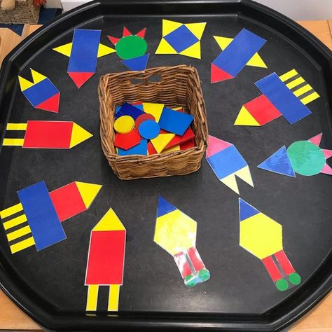 Tuff Tray Obsessed on Instagram: "🚀 Shapes 🟥🔺🔴 #shapes #art #patterns #colours #maths #counting #games #mathsgames #learningthroughplay #play #playislearning #tufftray #tufftrayfun #tuffspot #tuffytuesdays #tufftrayplay #sharingideas #eyfs #earlyyearsmaths #earlyyears #continuousprovision #children #kids #keepingthekidsbusy #teaching #learning #learningthroughplay" Eyfs Cooking Ideas, 4 Sided Shapes Eyfs, Maths Activities Eyfs Tuff Tray, 2d Shapes Eyfs, Tuff Tray 1 Year, Space Continuous Provision Eyfs, Tuff Tray Ideas Space, Preschool Activities Tuff Tray, Space Tuff Tray Ideas Eyfs