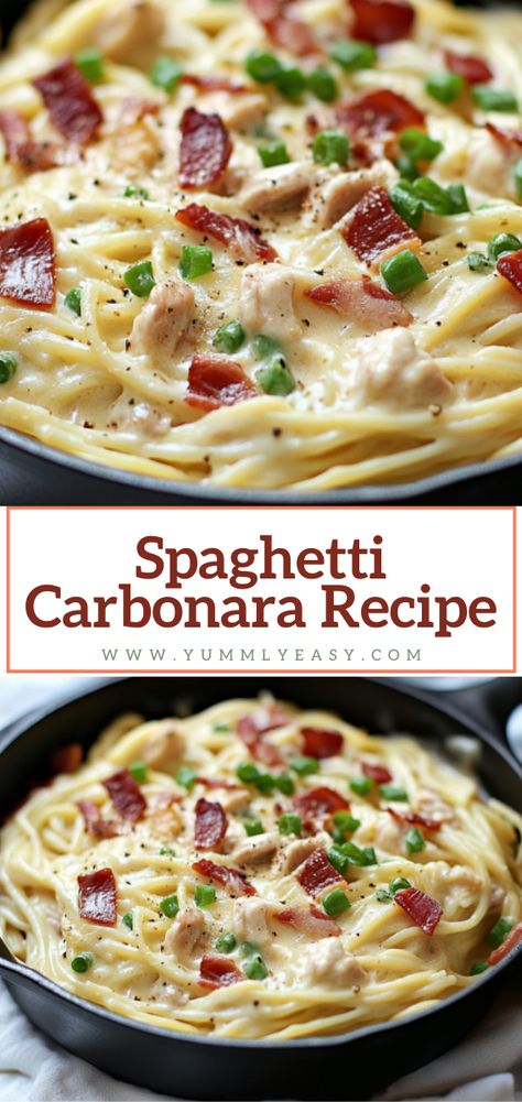 Best Spaghetti Carbonara Recipe, Pasta Bacon Carbonara, Spaghetti Carbonara Recipe Creamy, Rigatoni Carbonara Recipe, Pasta Carbonara Easy, Ham Carbonara, Creamy Carbonara Recipe, Best Carbonara Recipe, Carbonara Pasta Recipe