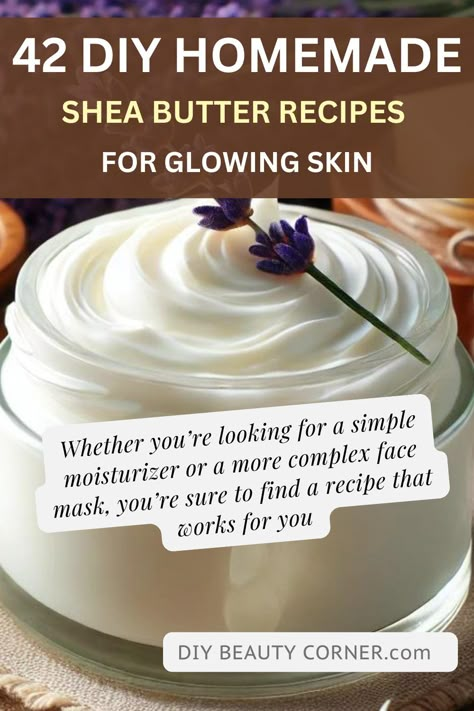 42 Best DIY Homemade Skincare Recipes with Shea Butter Recipes With Shea Butter, Diy Creams And Lotions, Shea Butter Recipes Skincare, Home Made Lotion, Shea Butter Skincare, Shea Body Butter Recipe, Homemade Self Care, Shea Butter For Skin, Shea Butter Lotion Recipe