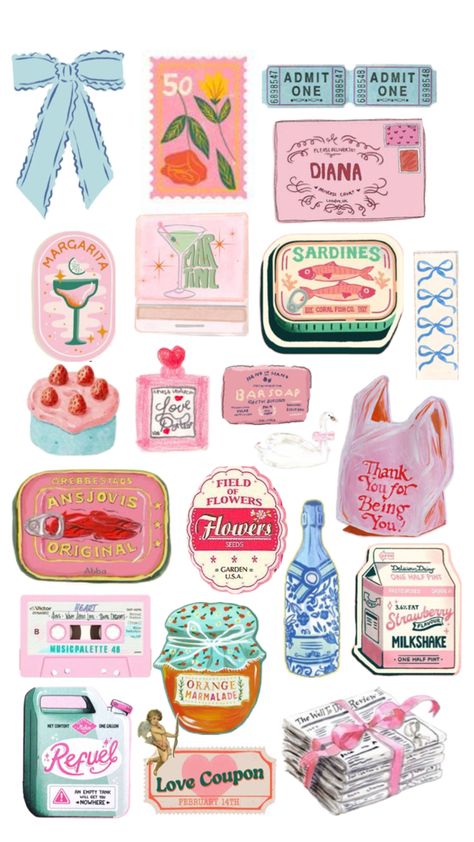 all things cute & girlie! perfect bits for your junk journal💋. Scrapbook Printing, Cute Journals, Scrapbook Stickers Printable, Love Coupons, Collage Making, All Things Cute, Art Collage Wall, Book Art Drawings, Journal Stickers