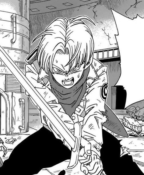 Future Trunks Manga, Trunks Manga, Mirai Trunks, Trunks Dbz, Dbz Manga, Future Trunks, Blue Anime, Purple Baby, Dragon Ball Super Manga