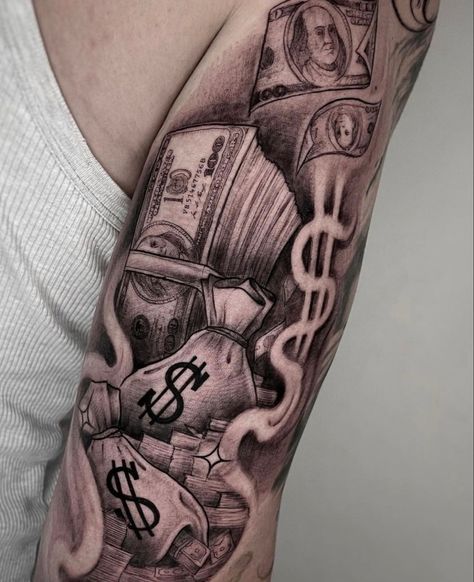 Fill In Tattoo Ideas, Playboy Tattoo, Dollar Tattoo, Arm Tattoos Black, Dm Tattoo, Hebrew Tattoo, Gangsta Tattoos, Money Tattoo, Small Forearm Tattoos