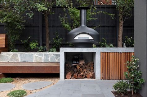 Julie Crowe Design on Instagram: “Recently completed project featuring a wood fired pizza oven and entertainment area, perfect for winter living @diverse_lc @polito_ovens…” Barbecue And Pizza Oven, Gozney Pizza Oven Outdoor Kitchen, Pizza Oven Outdoor Area, Outdoor Pizza Oven Area, Bbq Pavilion, Pizza Area, Pizza Oven Outside, Garden Bungalow, House Backyard Ideas