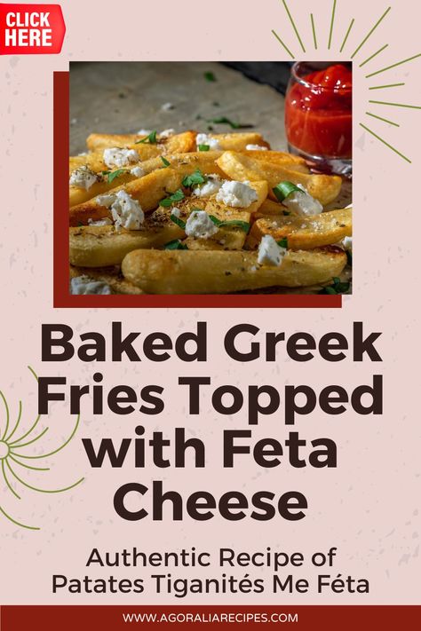 Transform your fry game with Patates Tiganités Me Féta – crispy fries topped with salty feta and a zing of lemon juice! Impress your guests by giving plain fries a Greek twist. Healthy oven-baked potatoes become a stellar side for your dinner table. The magic lies in the toppings – Greek feta, red onions, and fresh tomatoes create a Mediterranean symphony. Finish with a sprinkle of oregano and a splash of lemon for fries that redefine bold flavors! 🍟🧀🍋 #GreekFries #FlavorfulSides Greek Fries, Crispy Fries, Feta Recipes, Crispy Fry, Braised Pork, Red Onions, Baked Potatoes, Easy Cooking Recipes, Batch Cooking