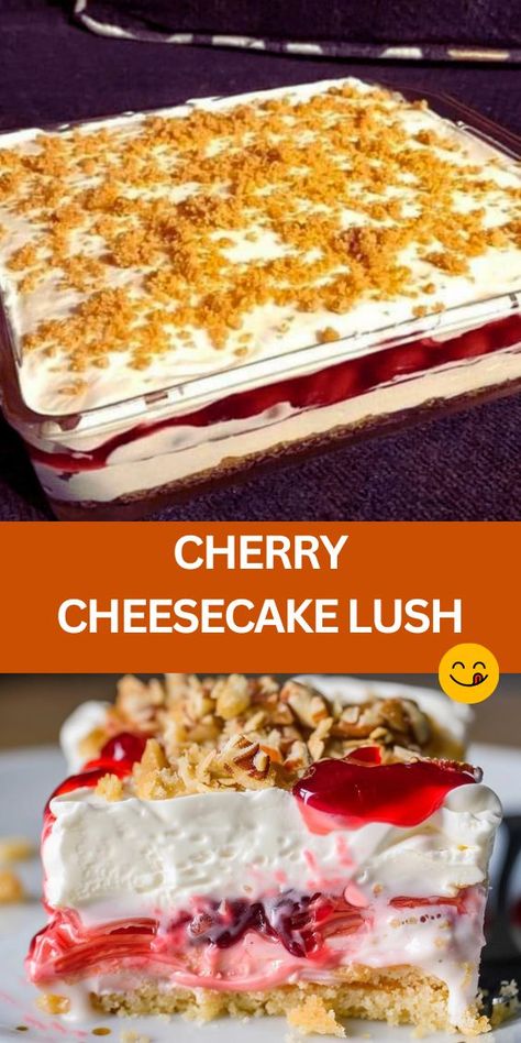 Are you ready to indulge in a heavenly dessert that will tantalize your taste buds and leave you craving more? Look no further than this irresistible ... Cherry Cheesecake Lush, Cheesecake Lush, Lush Cake, Sweet Cherry Pie, Vanilla Wafer, Lucky Leaf, Cherry Desserts, Easy To Make Desserts, Cherry Cheesecake