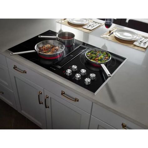 JennAir JED3536GS 36 Inch Wide 5 Burner Electric | Build.com Induction Cooktop Kitchen, Counter Top Stove, Cooktop Kitchen, Kitchen Sitting Areas, Downdraft Vent, Downdraft Cooktop, Flat Top Stove, Kitchen Island With Stove, Island Cooktop