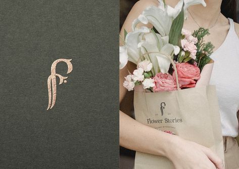 Flower Stories Flower Shop Branding, Shop Branding Design, Florist Brand, Graphic Designer Studio, Luxury Florists, Logo Branding Design, Florist Logo, Shop Branding, Designer Studio