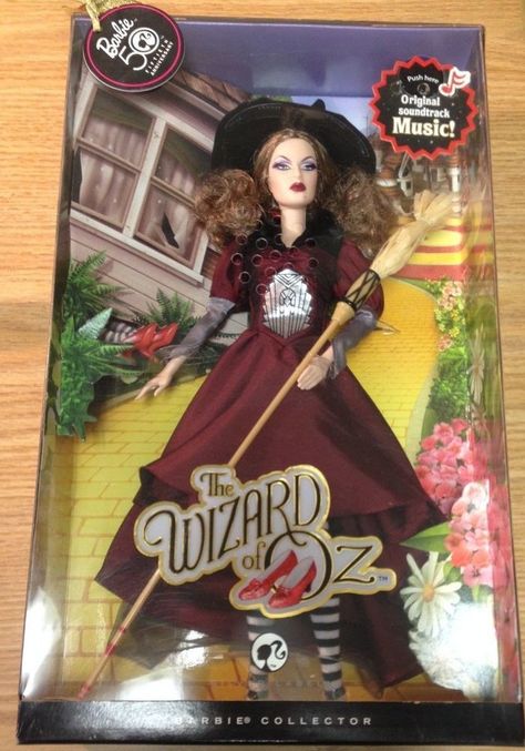 The Wizard of Oz Wicked Witch of the East Barbie Doll SILVER LABEL 2009 Sapo Kermit, Wicked Witch Of The East, 2009 Barbie, Wizard Of Oz Wicked Witch, Celebrity Barbie, Wizard Of Oz Dolls, Barbie Dolls For Sale, Wicked Witch Of The West, Witch Of The West