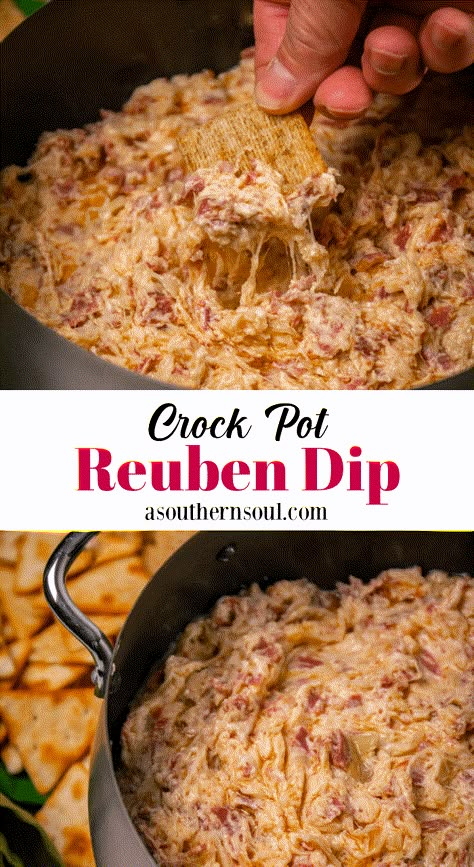 Crockpot Reuben Dip, Hot Reuben Dip, Classic Reuben Sandwich, Reuben Sandwich Classic, Reuben Dip, A Southern Soul, Crock Pot Dips, Crockpot Appetizers, Classic Sandwich