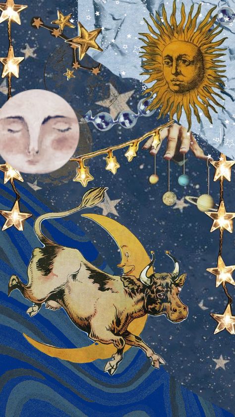 Goblin Aesthetic, Witchy Bedroom Ideas, Cow Jumping Over The Moon, Cow And Moon, Cow Jumping, Screen Savers Wallpapers Backgrounds, Witchy Bedroom, Cow Jumped Over The Moon, Hey Diddle Diddle