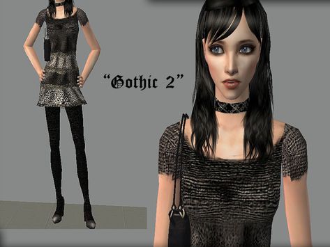 Three Gothic/Emo Outfits - Collection #2 Sims 2 Emo Cc, Sims 2 Cc Clothing, Sims 2 Cc, Emo Teen, Ts2 Cc, Manga Fanart, Uncanny Valley, Gothic Emo, Tumblr Sims 4