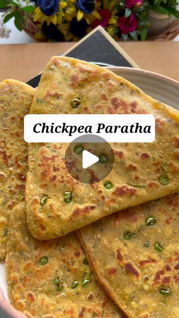 Reeta's Kitchen on Instagram: "Chickpea/Kabuli Chane ki Parathe!! Super nutritious and is perfect for this hot summer! Do try this new and unique recipe - ingredients below in the caption 🥳🌸 . Ingredients Chickpea flour 1 cup Wheat flour 1/2 cup Suji 1/4 cup Turmeric powder 1 pinch Carom seeds 1/4 tsp Hing 1/8 tsp 1/2 tsp roughly crushed mixture of coriander, cumin, black pepper and aniseeds Coriander leaves 1 tbsp  Salt 1/2 tsp  Curd 50 gm Green chillies Oil . . . . . . . . Paratha, parotta, chole , alooparatha, protein rich, healthy  #paratha #parathe #roti #parathas #alooparatha #chickpeas #chole #rajasthanifood #parotta  #myrecipes #reeltoreel  #homemeals_foodie" Chickpea Flour Roti, Healthy Paratha Recipe, Allo Paratha, Wheat Flour Recipes Indian, Protein Rich Recipes, Vegetarian Breakfast Recipes Indian, Parotta Recipe, Chole Recipe, Indian Vegetable Recipes