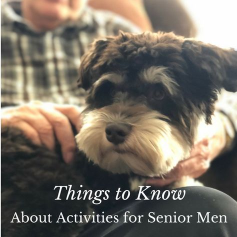 Things to Know About Activities for Senior Men Senior Men Activities, Activities For Senior Men, Man Holding Puppy, Holding Puppy, Senior Living Activities, Nursing Home Activities, Alzheimers Activities, Creative Arts Therapy, Elderly Activities