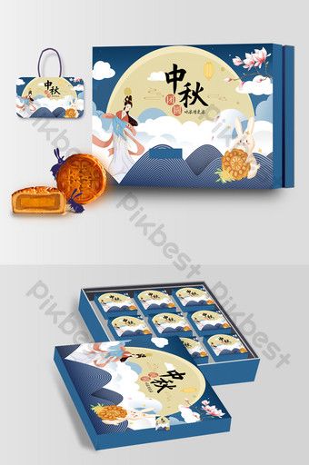 Moon Cake Packaging, Cake Background, Food Promotion, Moon Festival, Character Sheets, Cake Packaging, Autumn Festival, Box Packaging Design, Mooncake