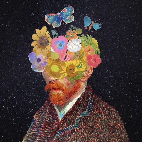 Surreal Illustration, Art Van Gogh, Art Van, Vincent Van Gogh, Self Portrait, Van Gogh, Wall Decor, Van, Wall