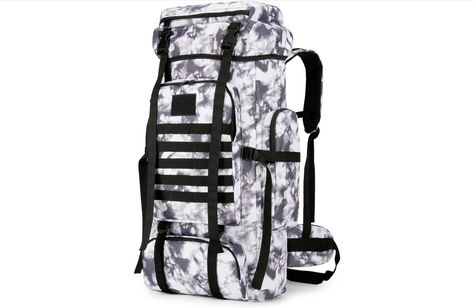 This 70L hiking backpack is made from durable, water-resistant 900D Oxford fabric and features a MOLLE system for attaching gear. It has multiple pockets, breathable shoulder straps, and thick back padding for comfort. Weighing 2.86 lbs, it’s perfect for hiking, camping, and outdoor activities.