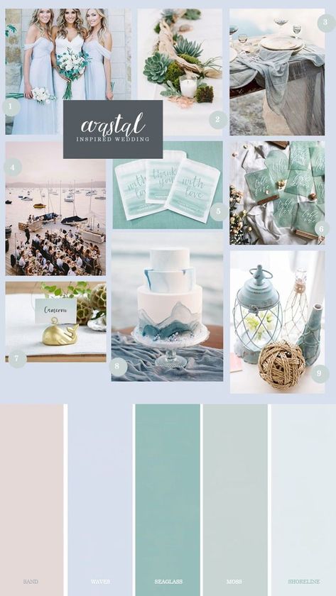 Sea Glass Wedding Decorations, Sea Green Wedding Decor, Seaglass Beach Wedding, Sea Glass Bridal Party, Seaglass Wedding Table Decor, Spring Wedding Color Schemes 2024, Coastal Theme Wedding Decor, Boho Seaglass Wedding, Seaglass Wedding Cake