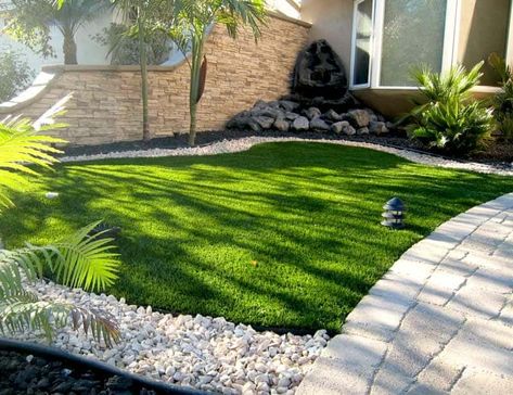 Artificial Grass Backyard, Arizona Backyard, Synthetic Lawn, Artificial Grass Installation, No Grass Backyard, Grass Carpet, Lawn Design, Backyard Garden Landscape, Artificial Lawn