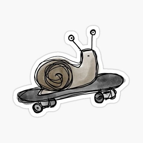 Super cool snail on a super cool skateboard • Millions of unique designs by independent artists. Find your thing. Skateboard Tattoo, Snail Sticker, Team Branding, Art Mediums, Cool Skateboards, Nature Stickers, New Sticker, Super Cool, Medium Art