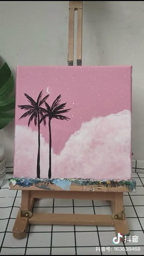 Painting Ideas Easy Simple, Painting Ideas Easy, Paintings Easy, Sky Art Painting, Small Canvas Paintings, Simple Canvas Paintings, Canvas Painting Tutorials, Cute Canvas Paintings, Canvas Drawings