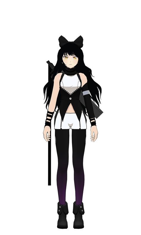 RWBY - Blake BellaDonna Turnaround by *montyoum on deviantART Rwby Blake Redesign, Rwby Fanart Blake, Monochrome Rwby, Blake Rwby, Rwby Blake Belladona, Rwby Blake X Yang Fanart, Blake Belladona, Rwby Chibi, Monty Oum