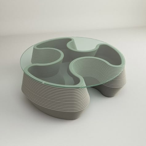 Biomorphic Coffee Table concrete printed Conceptual Furniture, Concrete Printing, Biomorphic Furniture, Conceptual Furniture Design, Concept Furniture, Biomorphic Design Interior, 3d Table, 3d Furniture, Parametric Furniture