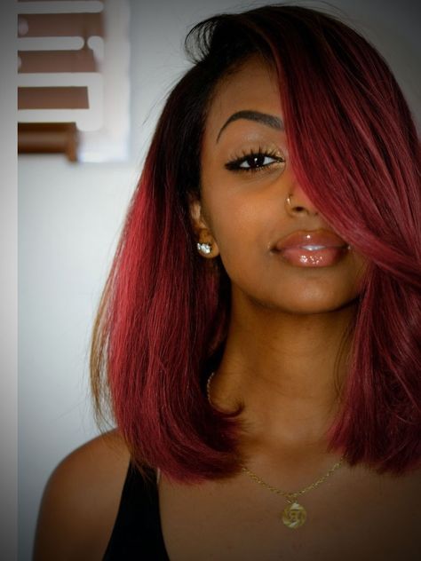 Hair Colors for Dark Skin Black Women - Best Dark Blonde Hair Color Home Check more at http://www.fitnursetaylor.com/hair-colors-for-dark-skin-black-women/ Hair Color Red Highlights, African American Hair Color, Dark Auburn Hair Color, Auburn Hair Color, Hair Color For Dark Skin, Dark Auburn Hair, Maroon Hair, Auburn Color, Girl Hair Colors