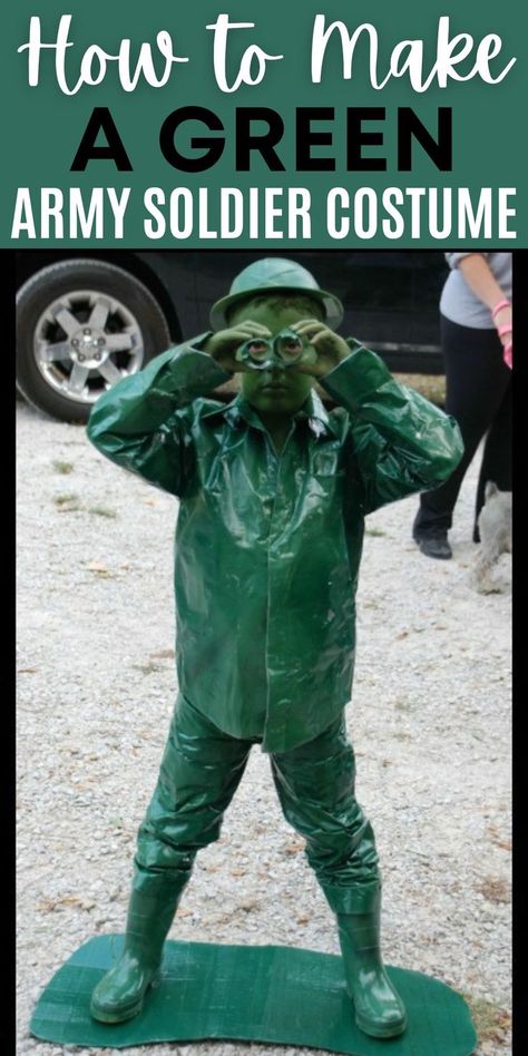 Green Army Man Costume, Army Man Costume, Army Soldier Costume, Army Men Costume, Lego Man Costumes, Easy Diy Costume, Diy Costumes Men, Army Crafts, Army Costume