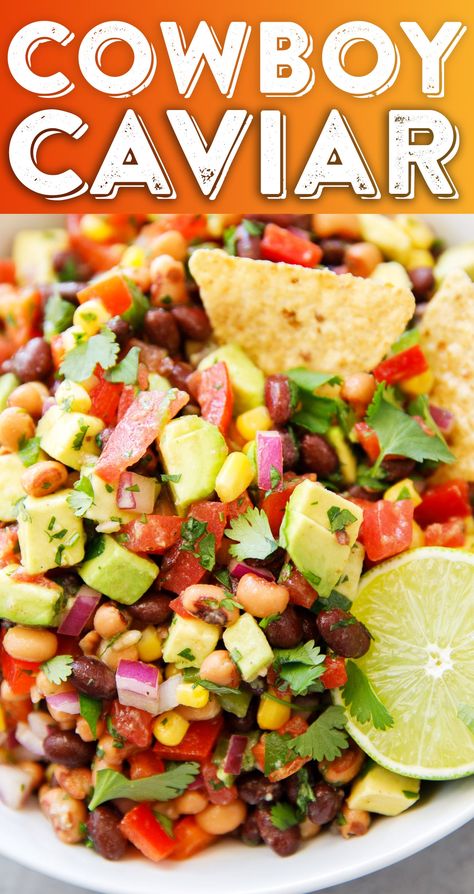 Cowboy Caviar Recipe - Texas Caviar - Black Bean Salsa - Cowboy Caviar Dip - Dip Recipe - Best Dip Cowboy Caviar Dip, Caviar Dip, Cowboy Salad, Texas Caviar Recipe, Cowboy Caviar Recipe, Best Dip, Texas Caviar, Bean Dip Recipes, Caviar Recipes