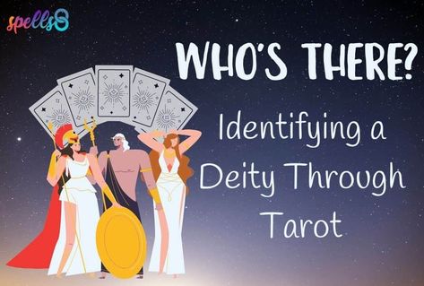 Tarot is a wonderful divination tool that can help us see into the future. It can also be a useful guide for self-reflection and exploration. However, you can also use tarot when trying to identify a deity that may be reaching out to you. This is done through the use of tarot spreads -- methods... Deity Tarot Spread, Deity Tarot, Tarot Layouts, Tarot Spreads Layout, Tarot Card Layouts, Relationship Tarot, Divination Methods, 78 Tarot Cards, Greek Pantheon