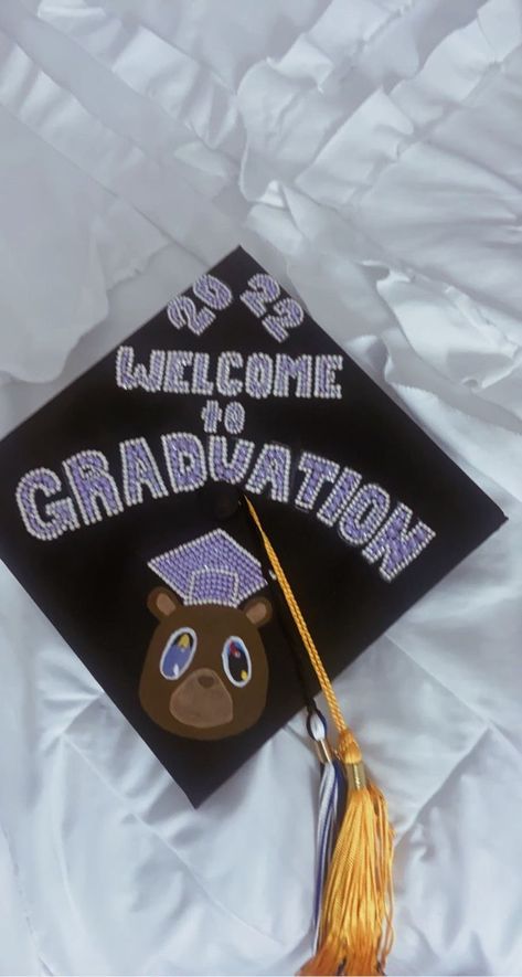 Love Yourz J Cole Grad Cap, Rappers Graduation Cap, Grad Cap Ideas Kanye, Graduation Cap Kanye West, Lil Wayne Graduation Cap, Rap Graduation Cap Ideas, Kanye West Graduation Cap Ideas, Grad Cap Ideas Album Covers, Graduation Cap Designs Kanye West