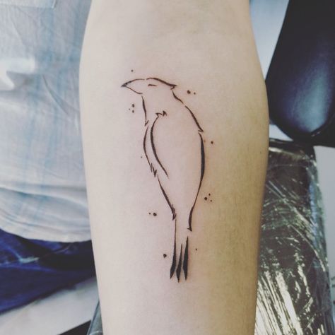 New tattoo on arm #crow #raven #lineworktattoo #lines #linetattoo #black Raven Tattoo Linework, Linear Tattoos, Tattoo On Arm, Crow Tattoo, Raven Tattoo, Line Work Tattoo, New Tattoo, Birds Tattoo, Line Tattoos