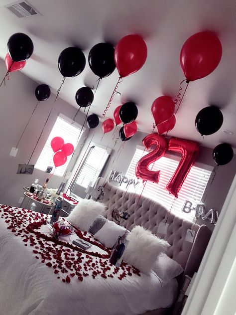 Birthday Surprise for Wife/Husband Birthday Surprise For Wife, Birthday Surprise Husband, Birthday Surprise For Husband, Best Birthday Surprises, Husband Birthday Surprise, Birthday Surprises For Him, Diy Halloween Party, Surprise Birthday Decorations, Surprise Gifts For Him