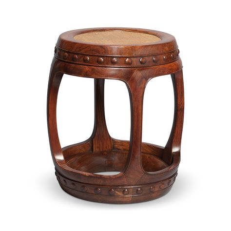 A SMALL HUANGHUALI SOFT SEAT BARREL STOOL, QING DYNASTY, 18TH CENTURY | Christie's Chinese Alcohol, Chinese Stool, Qing Dynasty, 18th Century, Barrel, Furniture, Quick Saves