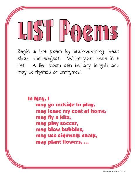 List Poems, Poetry Anchor Chart, List Poem, Types Of Poems, Poetry Posters, Poetry Unit, Teaching Language, Teaching Poetry, Poetry For Kids