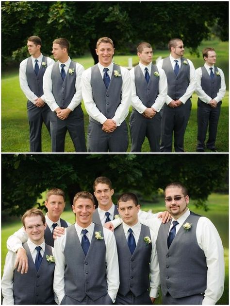 Vest Groomsmen, Grey Groomsmen, Casual Suit Vest, Groomsmen Vest, Purple Ties, Wedding Pittsburgh, Wedding Groomsmen Attire, Grooms Men, Groomsmen Grey