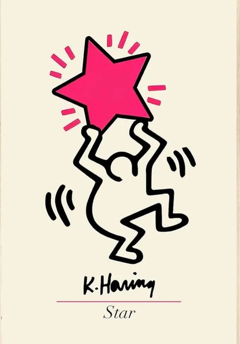 Keith Haring Aesthetic, Artpop Aesthetic, Keith Haring Tattoo, Keith Haring Painting, Keith Haring Dog, Keith Haring Artwork, Small Fish Tattoos, Keith Haring Poster, Gifs Cute