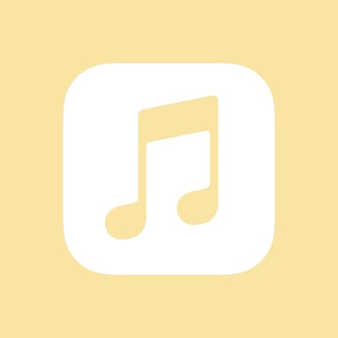 Yellow Music Icon, Theme Pastel, Yellow Icon, Yellow Apple, Android Theme, Yellow Theme, Yellow Aesthetic, Music Icon, Winx Club