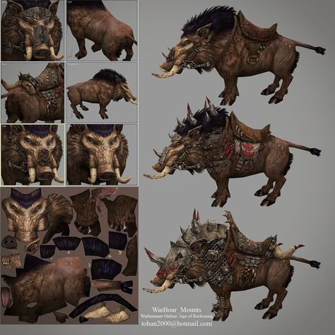 ArtStation - WarBoar, Tohan Kim Fantasy Mounts, Warhammer Online, Hand Painted Textures, Creatures Art, Creature Concept Art, Warhammer Fantasy, Fantasy Warrior, Fantasy Rpg, Creature Concept