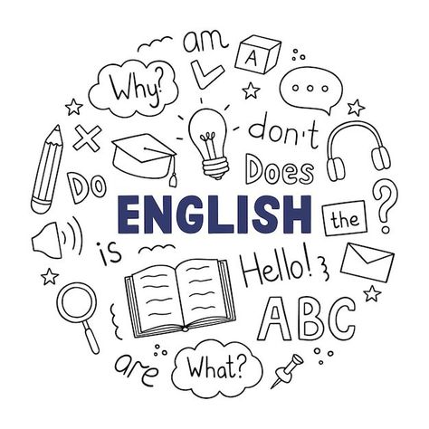 Learn English Wallpaper, English Doodles, Free English Courses, Learning Illustration, Learn To Read English, English Gcse, English Fluency, File Cover, Grammar English