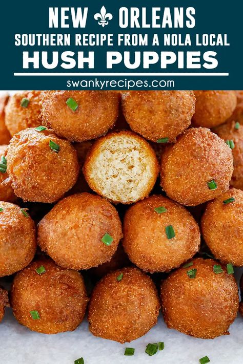 Homemade Hush Puppies Easy Hushpuppies Recipe, Hush Puppies Recipe Southern, Hush Puppies Recipe Easy, Long John Silvers Hush Puppies, Hushpuppy Recipes, Easy Hush Puppy Recipe, Homemade Hush Puppies, Hushpuppies Recipe, Rolls Recipe Easy