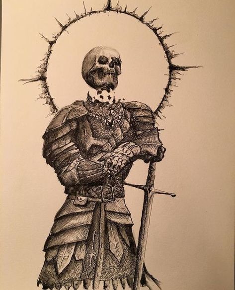 Medieval Tattoo, Knight Tattoo, Dark Art Tattoo, Skeleton Art, Knight Art, 다크 판타지, Tattoo Art Drawings, Next Tattoo, Dark Art Drawings