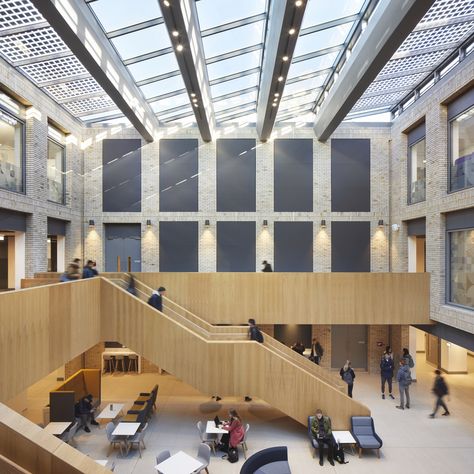 Gallery of Lower Mountjoy Teaching and Learning Centre / FaulknerBrowns Architects - 13 Pyramid Roof, University In England, Building Management System, Atrium Design, Durham University, Lecture Theatre, Building Management, Internal Courtyard, Wood Stairs